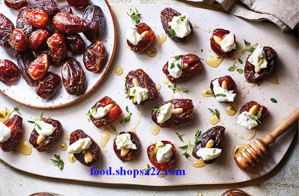Stuffed dates with goat's cheese and almonds recipe