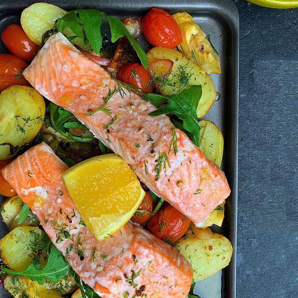 Mediterranean Salmon Traybake