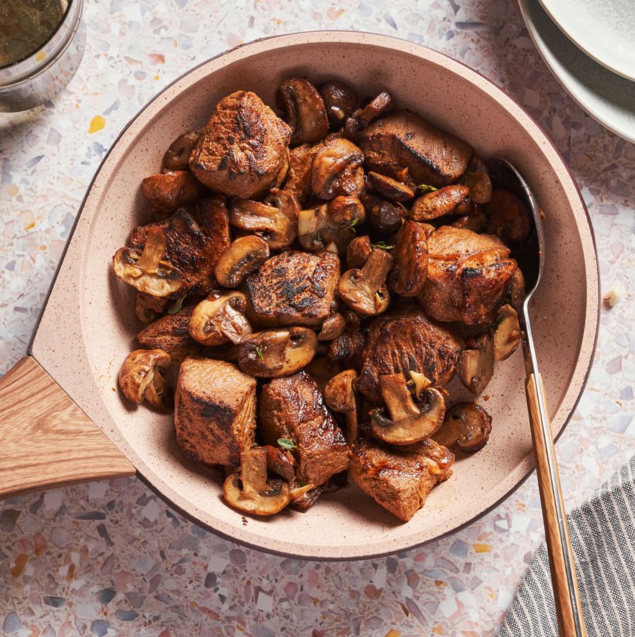 Garlicky Steak & Mushroom Bites